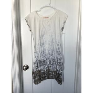 XCVI Women's Stretch Wearables Aviana Ruched Poplin Dress White Black Size XS